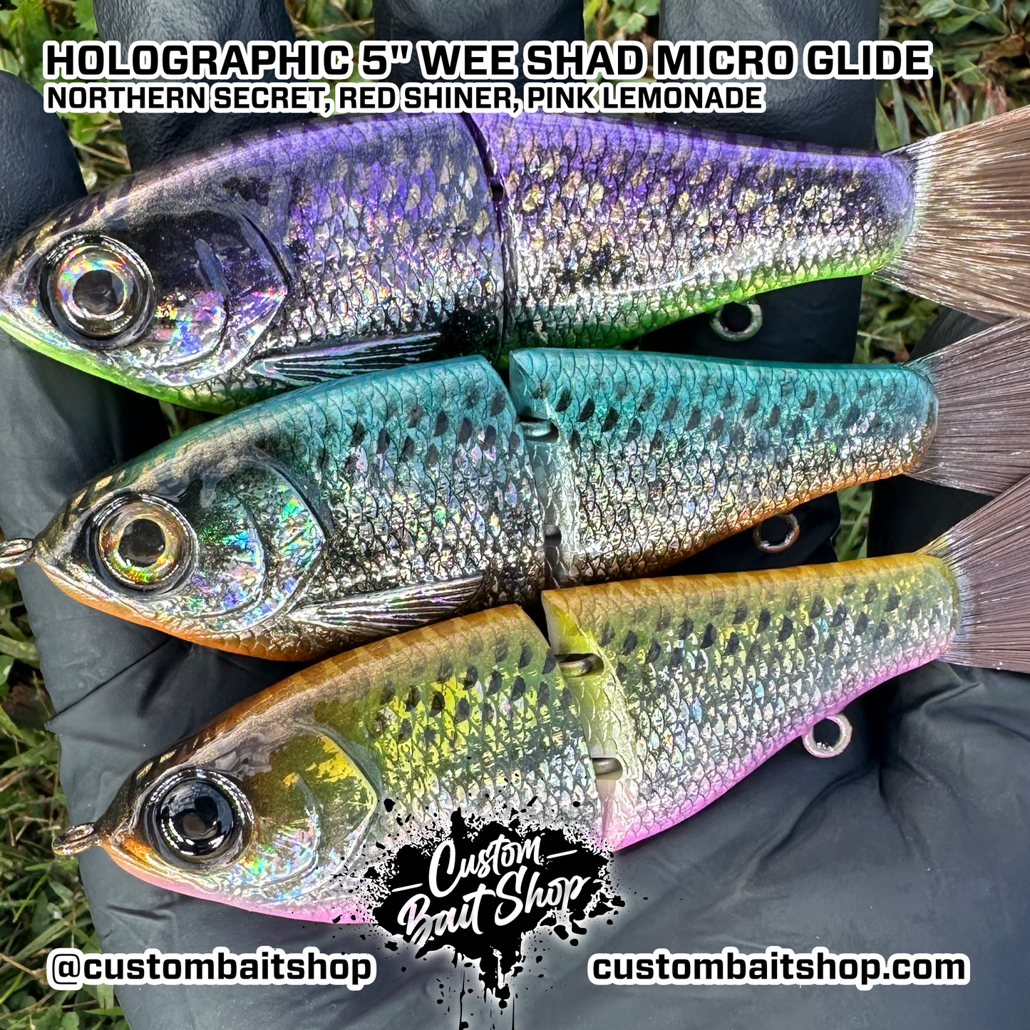 5" Wee Shad Micro Glide - Holographic Series