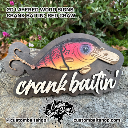 Custom 2D Layered Wood Art - CrankBaitin'