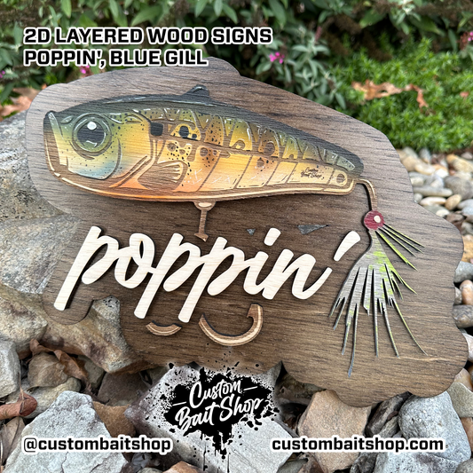 Custom 2D Layered Wood Art - Poppin'