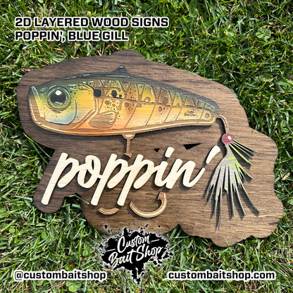 Custom 2D Layered Wood Art - Poppin'