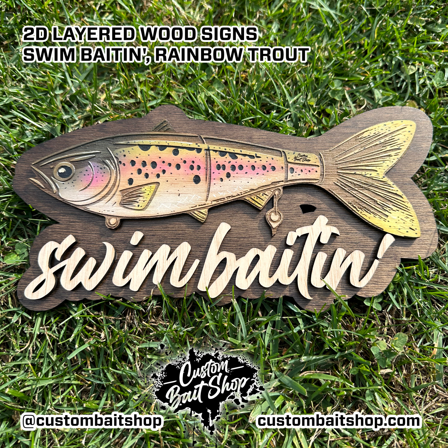 Custom 2D Layered Wood Art - SwimBaitin'