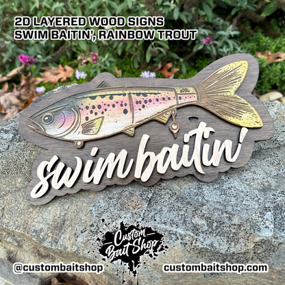 Custom 2D Layered Wood Art - SwimBaitin'