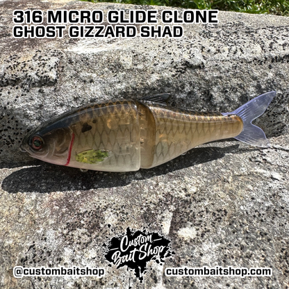 316 Micro Glide Clone Gizzard Shad / Metal Foil (+$25) / No 316 Micro Glide Clone Gizzard Shad / Metal Foil (+$25) / No