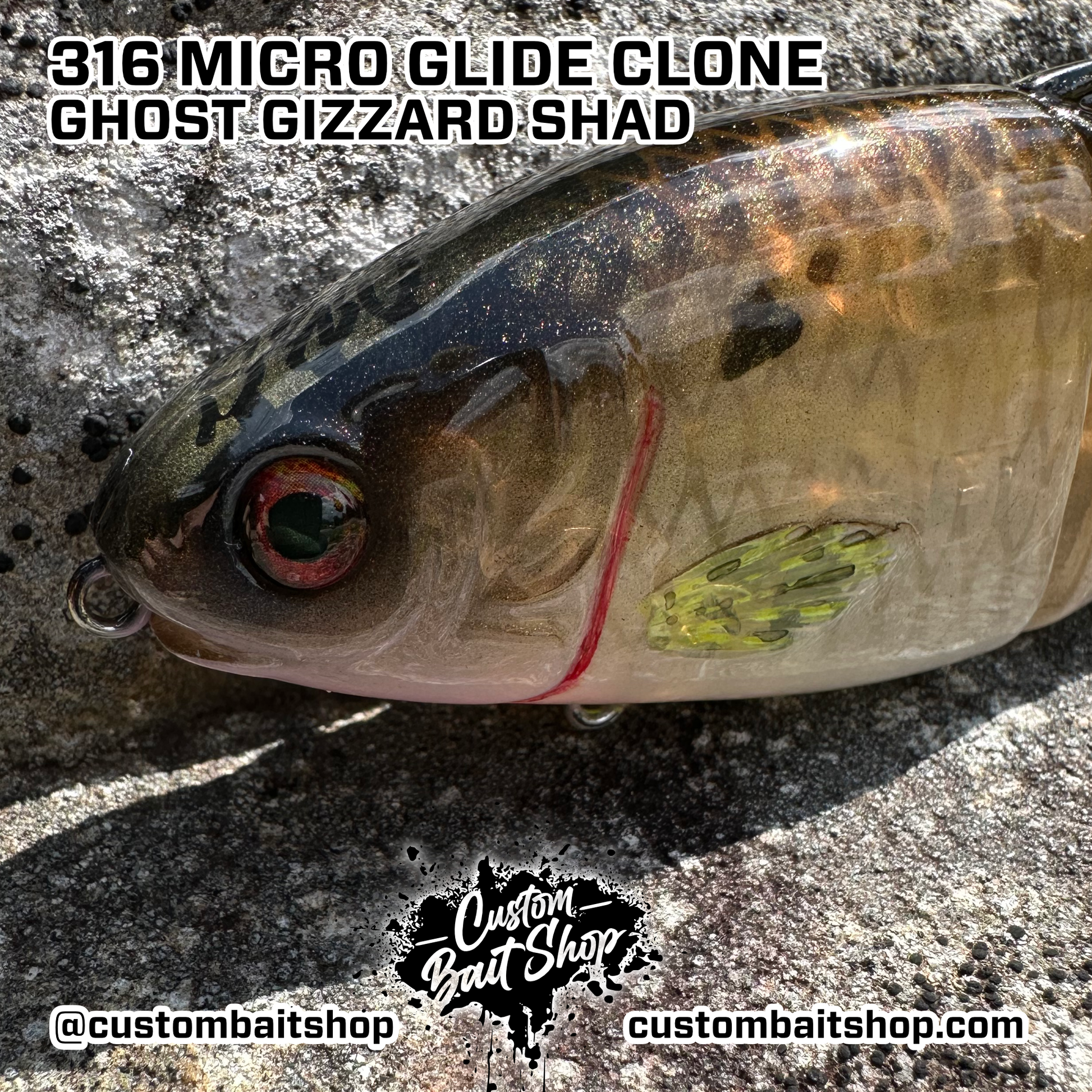 316 Micro Glide Clone Gizzard Shad / Metal Foil (+$25) / No 316 Micro Glide Clone Gizzard Shad / Metal Foil (+$25) / No