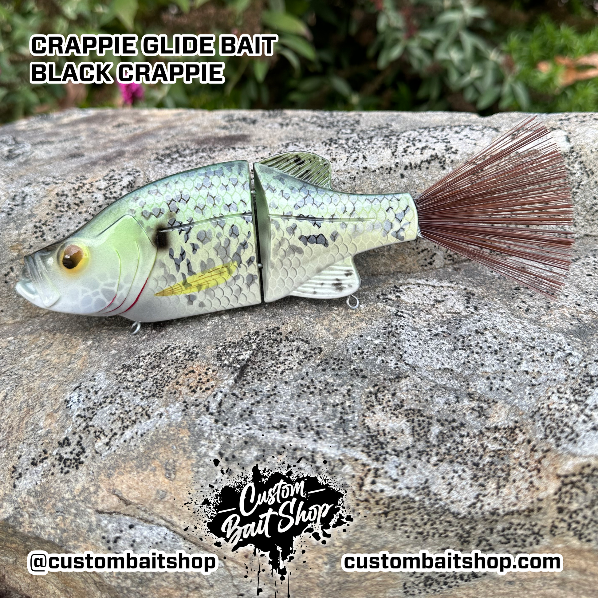 crappie fishing lure 7" Crappie Glide Bait CBS Wonderbread / Splatter Bleeding Gills