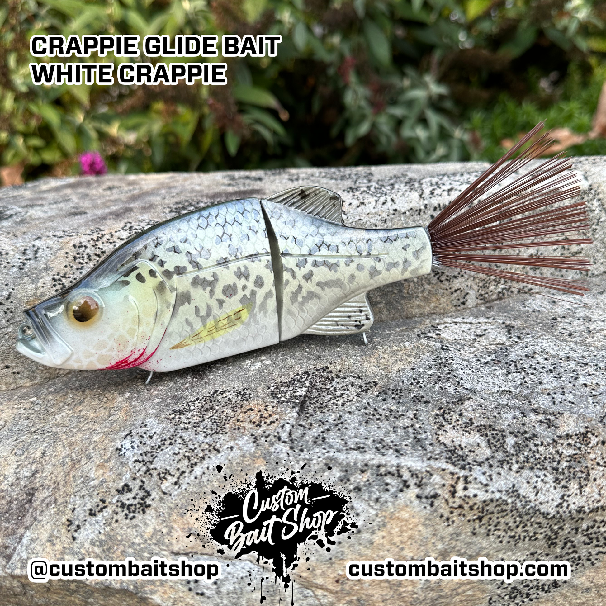 crappie fishing lure hd 7" Crappie Glide Bait CBS Wonderbread / Splatter Bleeding Gills
